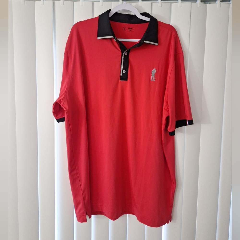 USAG Solid Red Polo Golf Shirt